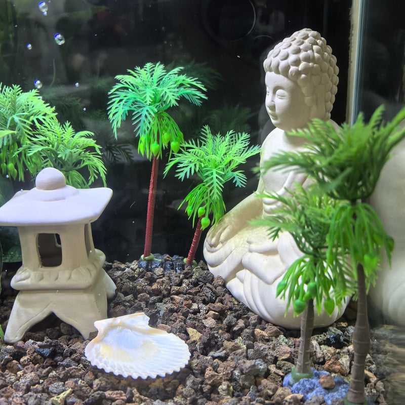 M2cbridge Plastic Coco Tree Aquarium Coconut Plants Palm Tree for Fish Tank Aquarium Decor ï¼ˆ9pcsï¼‰ - Image 3